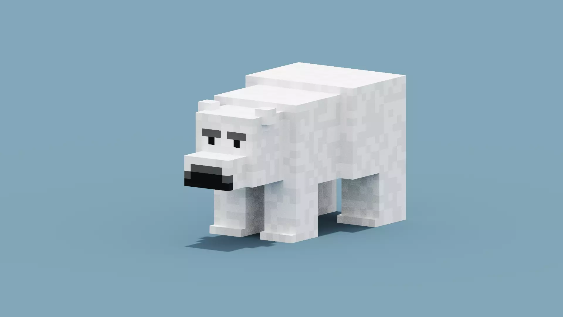 Voxel Polar Bear Low-poly 3D model_0