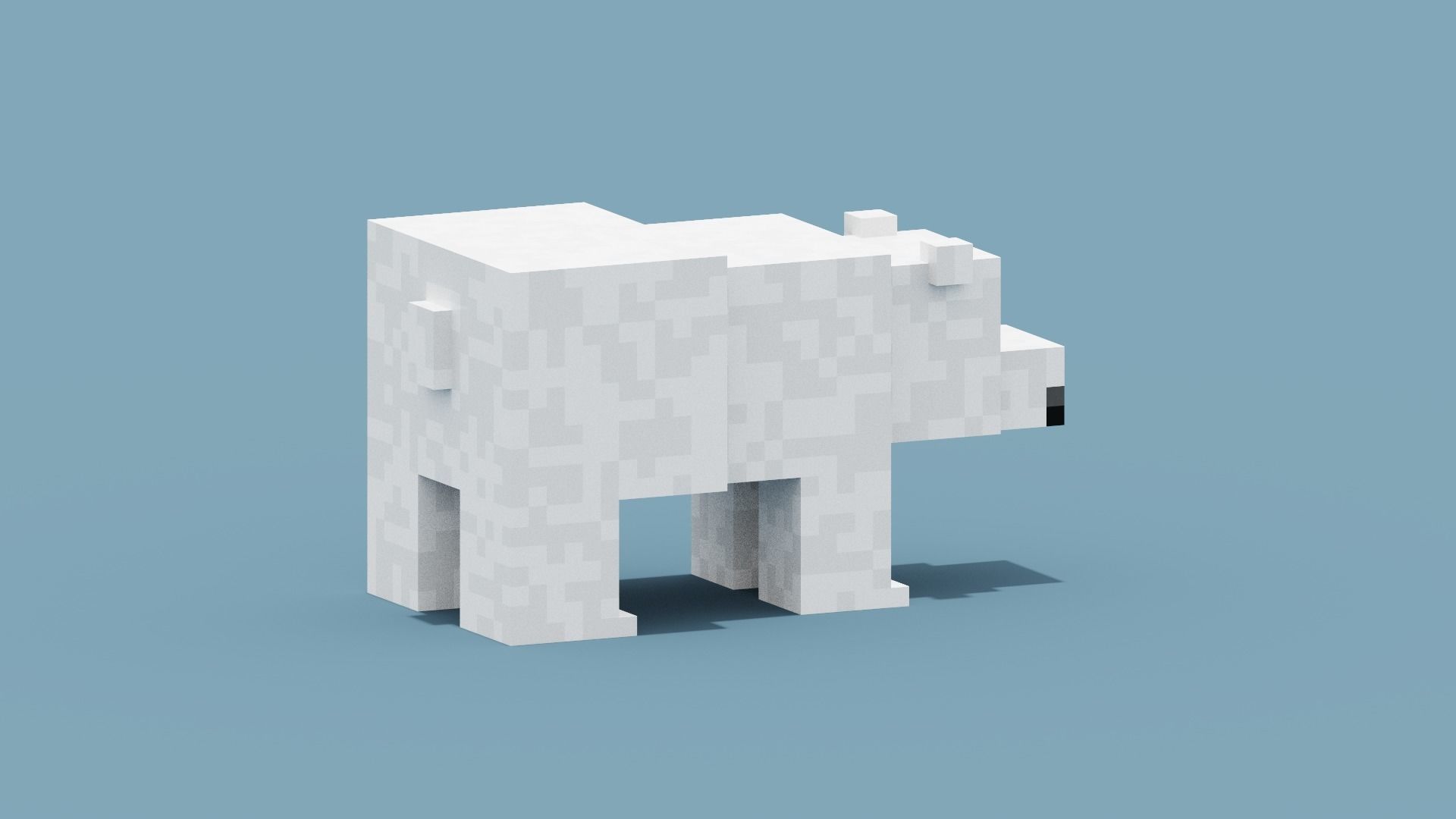 Voxel Polar Bear Low-poly 3D model_7