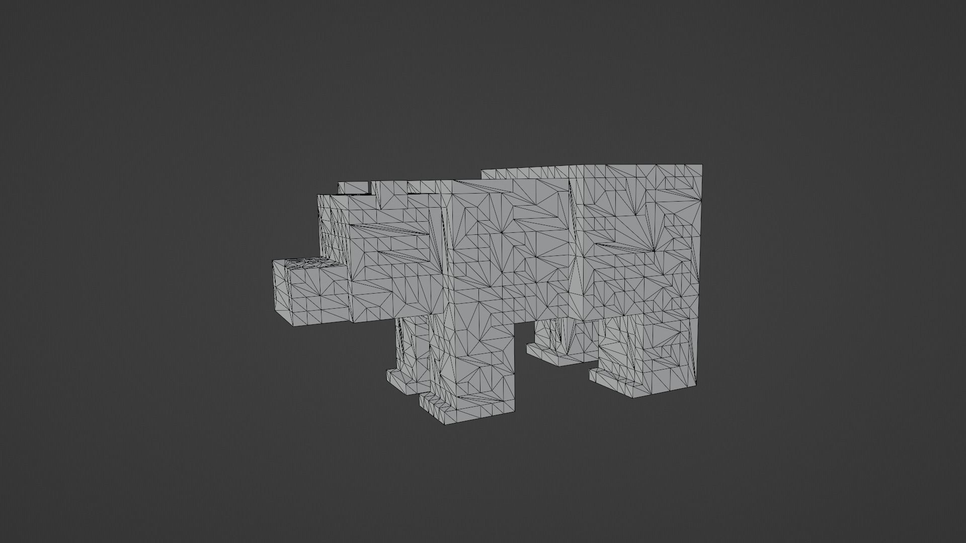 Voxel Polar Bear Low-poly 3D model_12