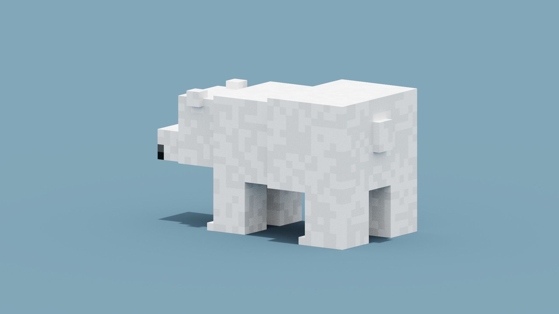 Voxel Polar Bear Low-poly 3D model_3