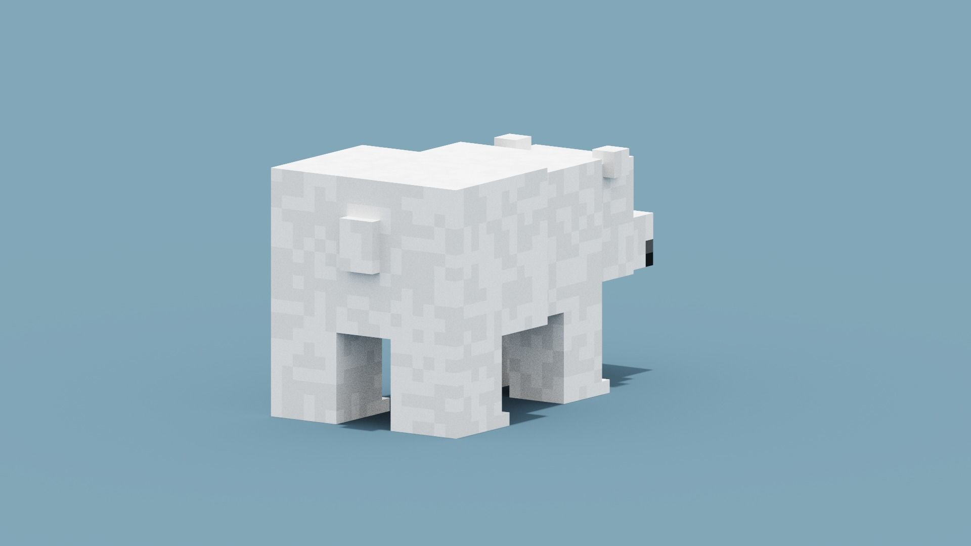 Voxel Polar Bear Low-poly 3D model_6