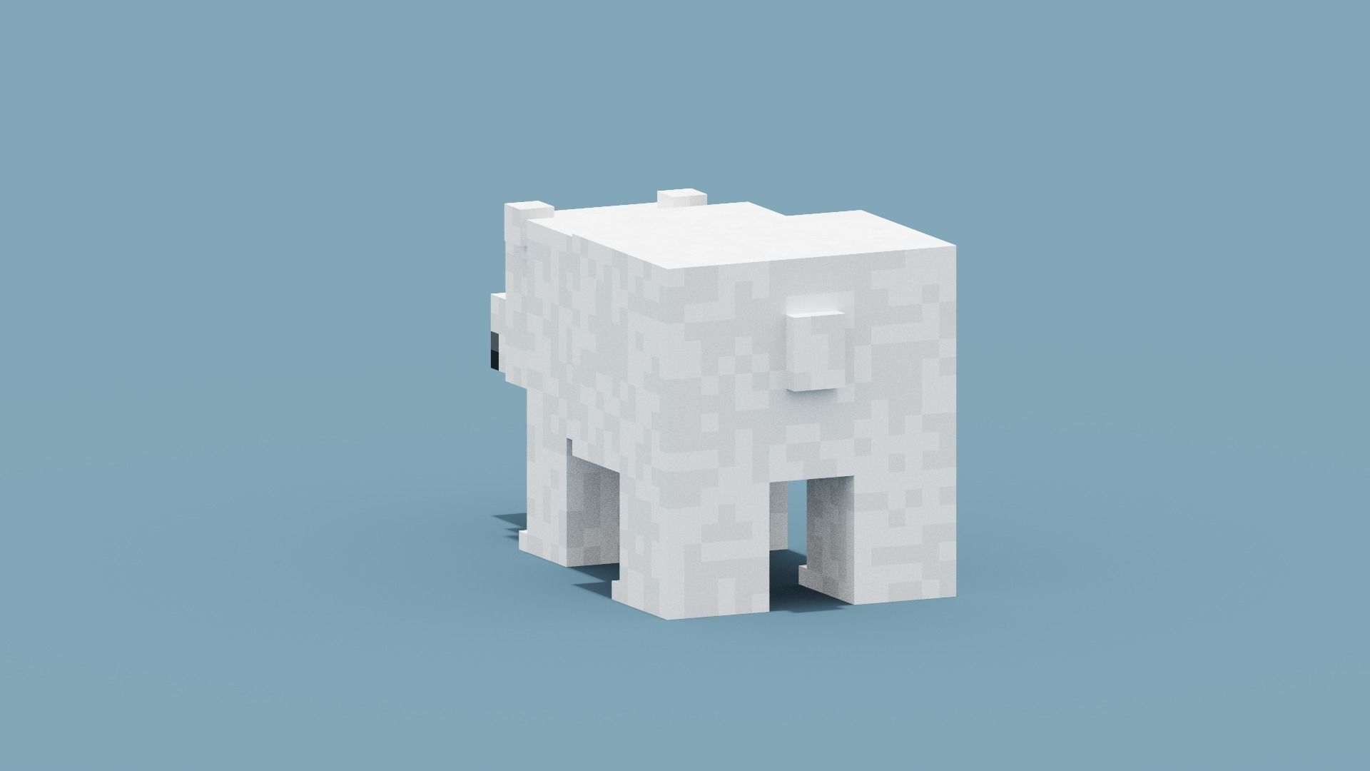 Voxel Polar Bear Low-poly 3D model_4