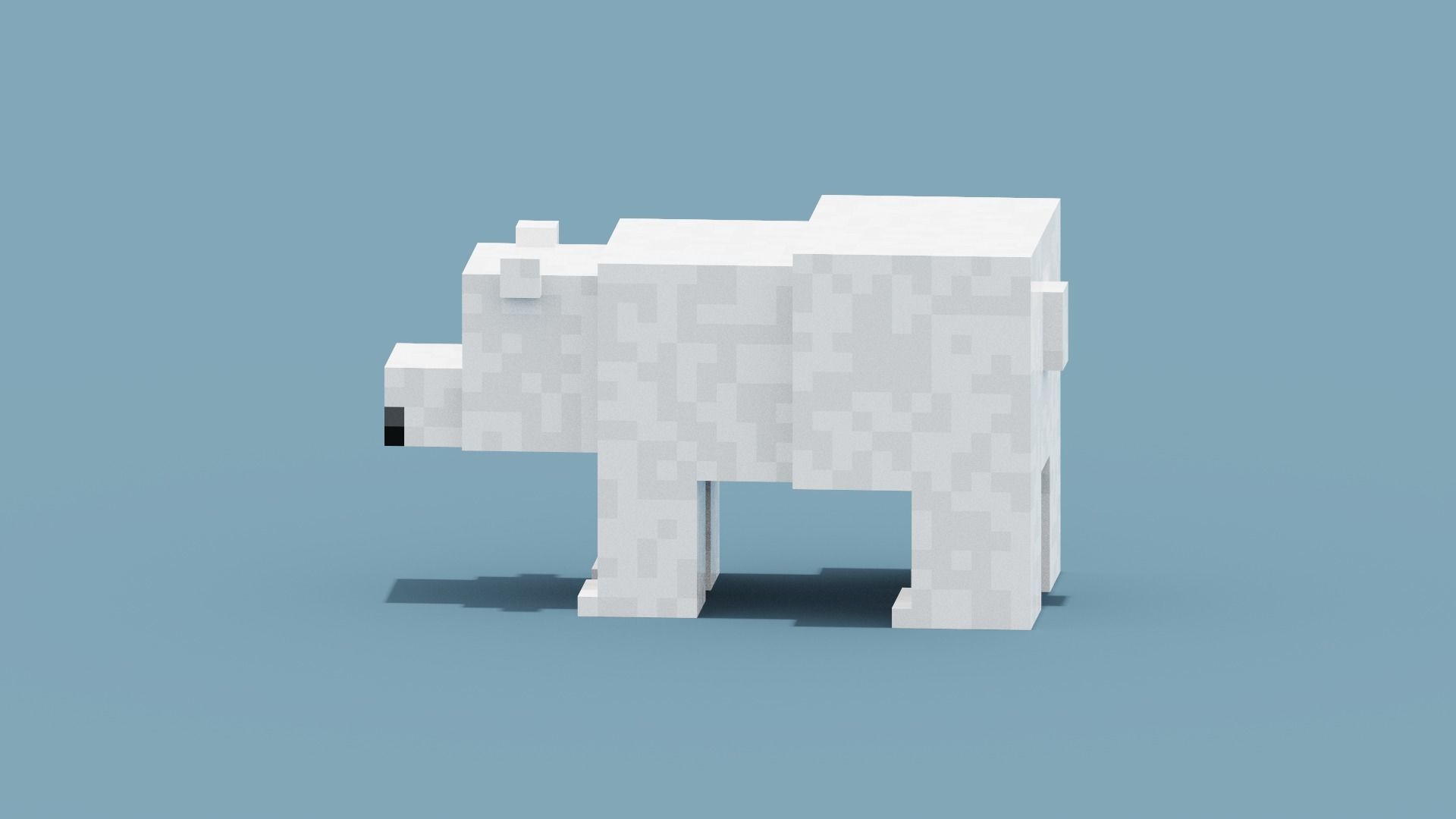 Voxel Polar Bear Low-poly 3D model_2