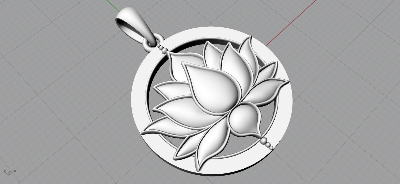 Lotus Pendant 3D Model for printing 3D print model_23