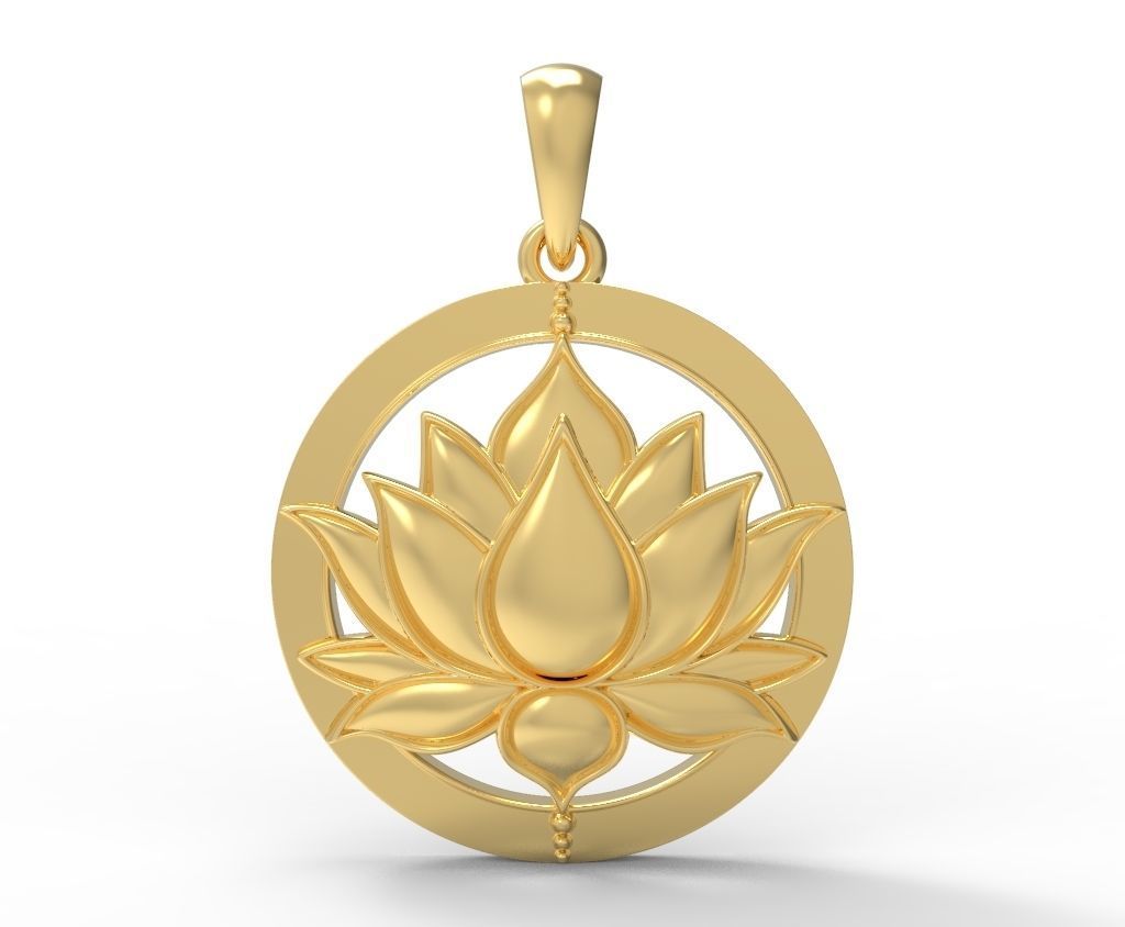 Lotus Pendant 3D Model for printing 3D print model_11