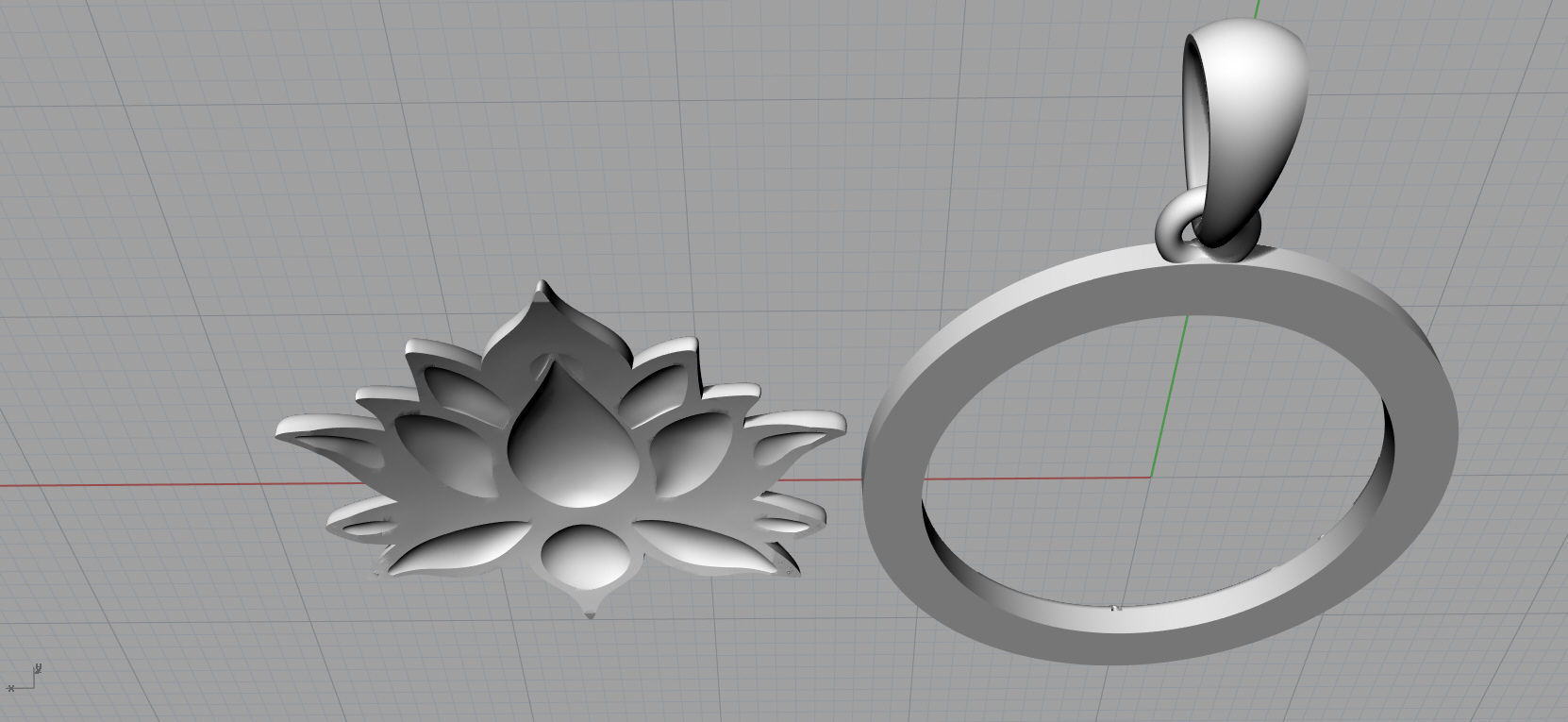 Lotus Pendant 3D Model for printing 3D print model_19