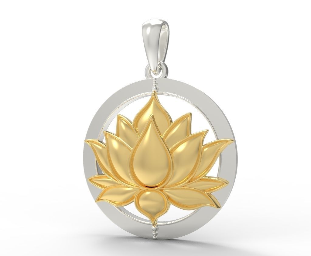Lotus Pendant 3D Model for printing 3D print model_5
