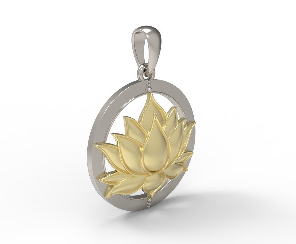 Lotus Pendant 3D Model for printing 3D print model_6