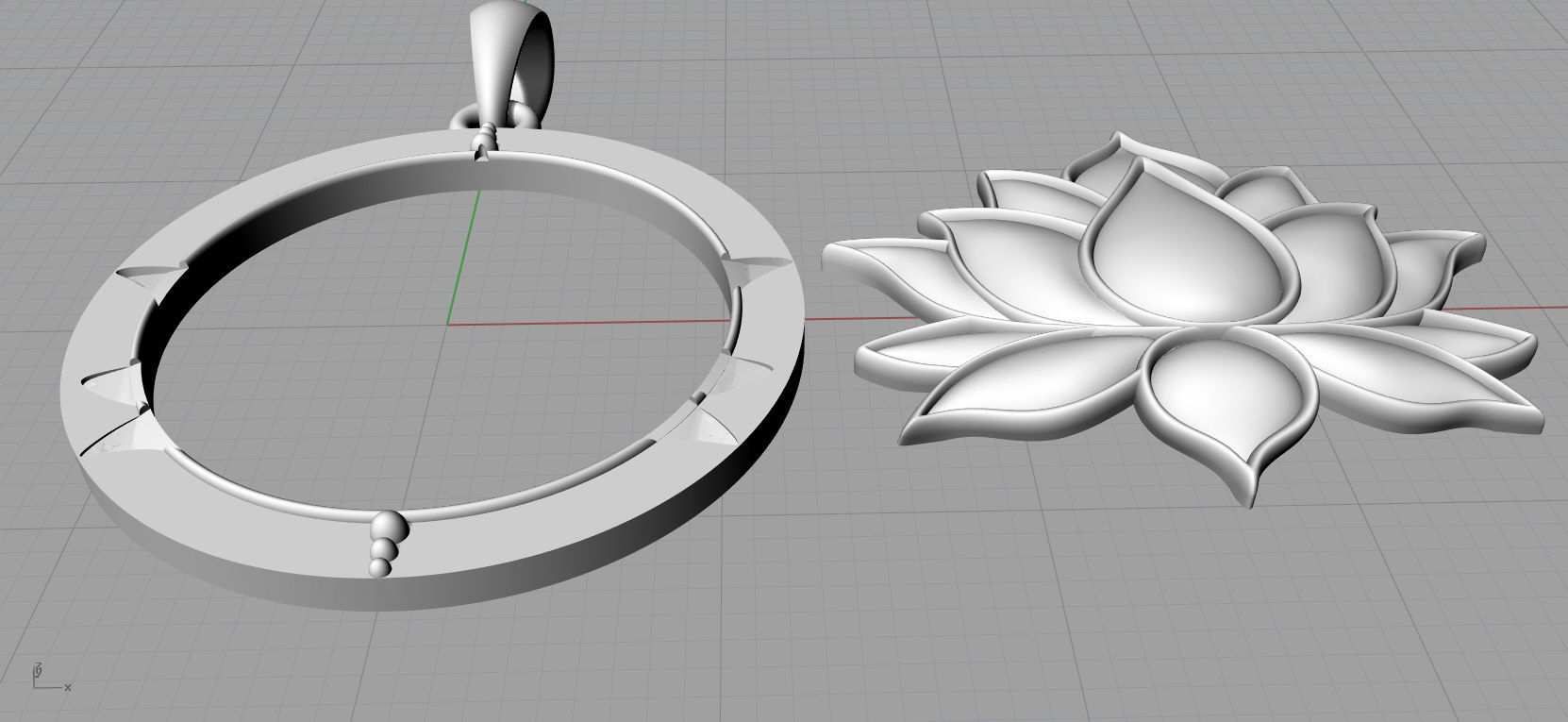 Lotus Pendant 3D Model for printing 3D print model_18