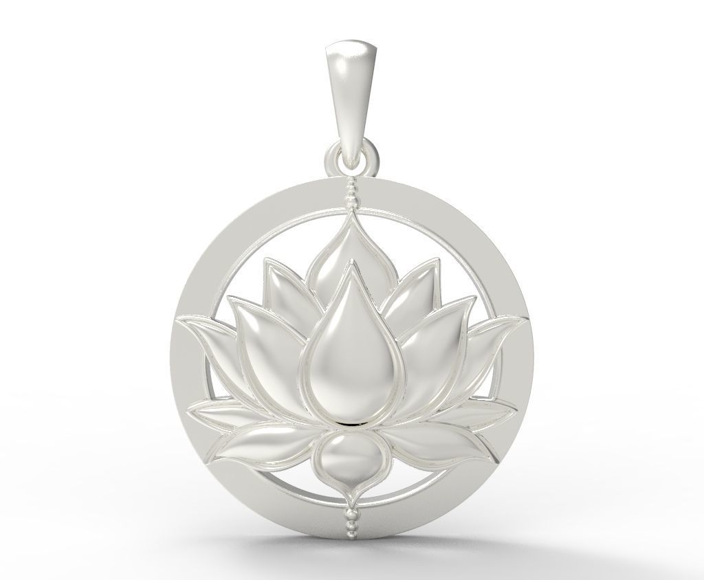 Lotus Pendant 3D Model for printing 3D print model_12