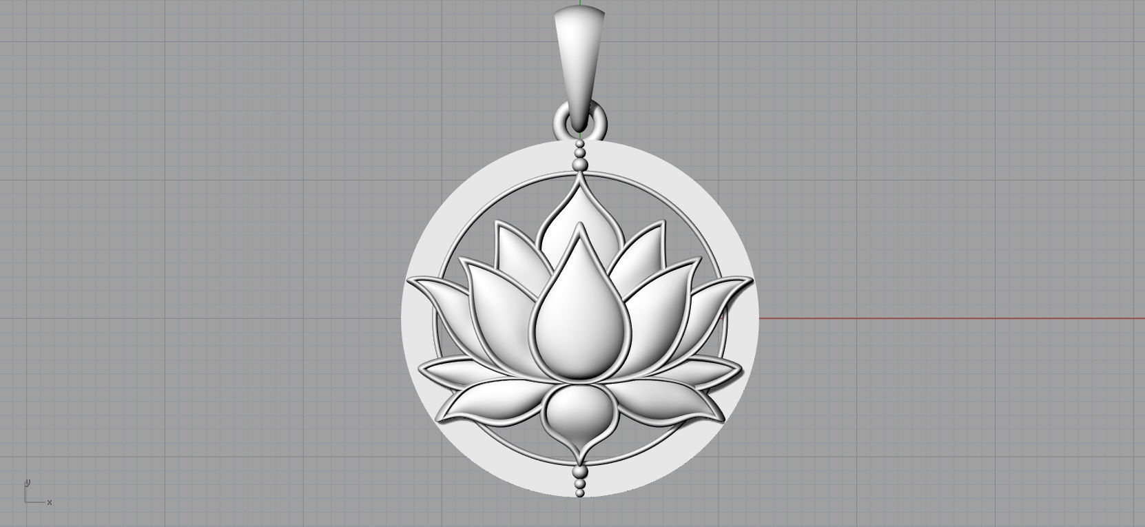 Lotus Pendant 3D Model for printing 3D print model_21