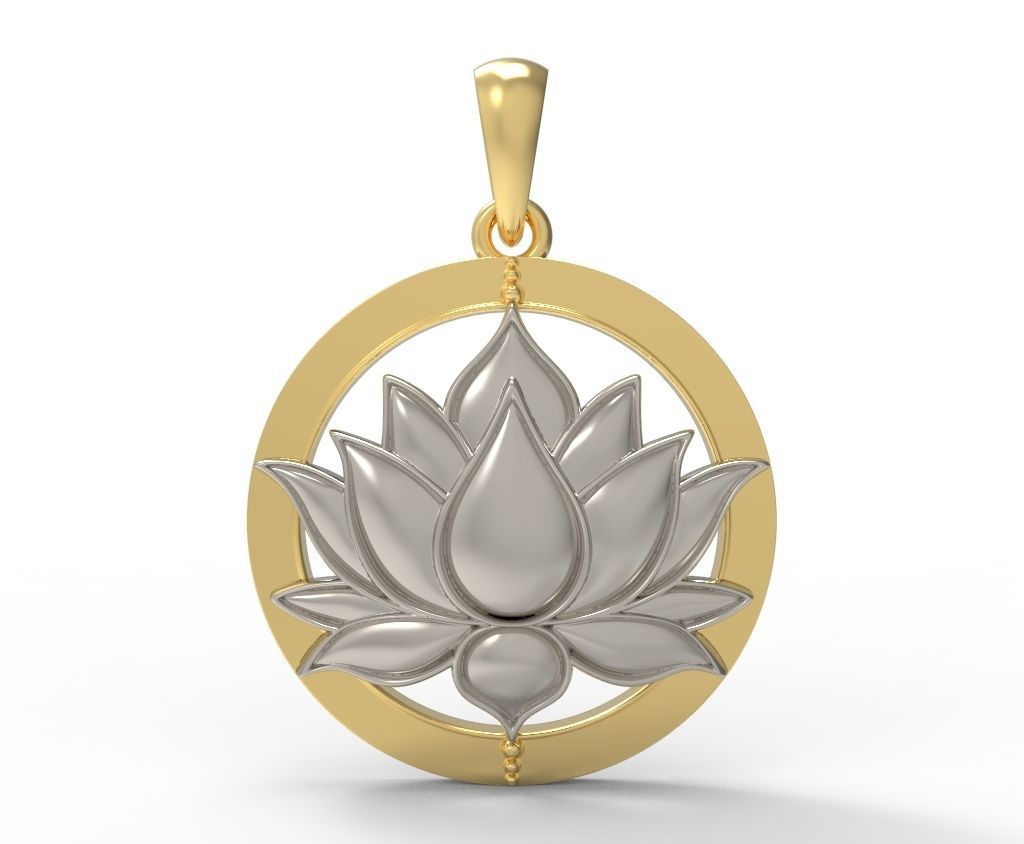Lotus Pendant 3D Model for printing 3D print model_8