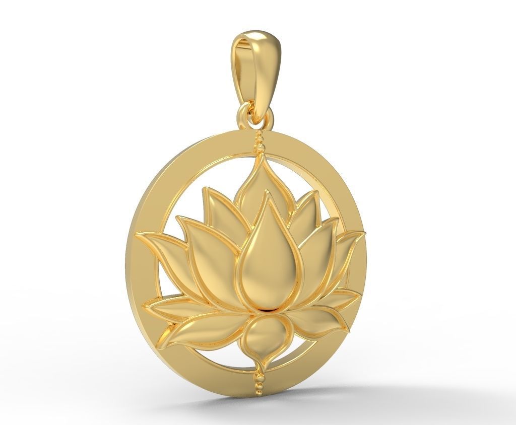 Lotus Pendant 3D Model for printing 3D print model_10