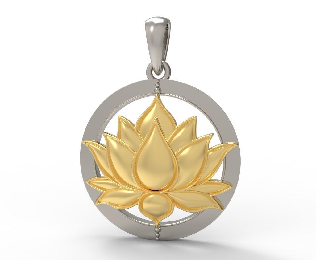 Lotus Pendant 3D Model for printing 3D print model_4