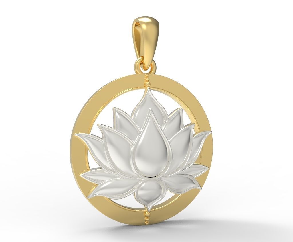 Lotus Pendant 3D Model for printing 3D print model_9