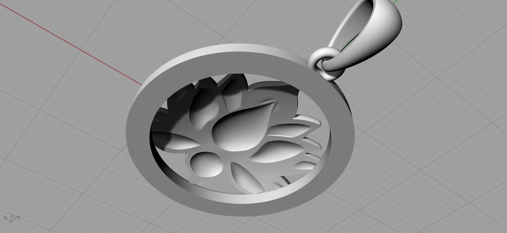 Lotus Pendant 3D Model for printing 3D print model_24