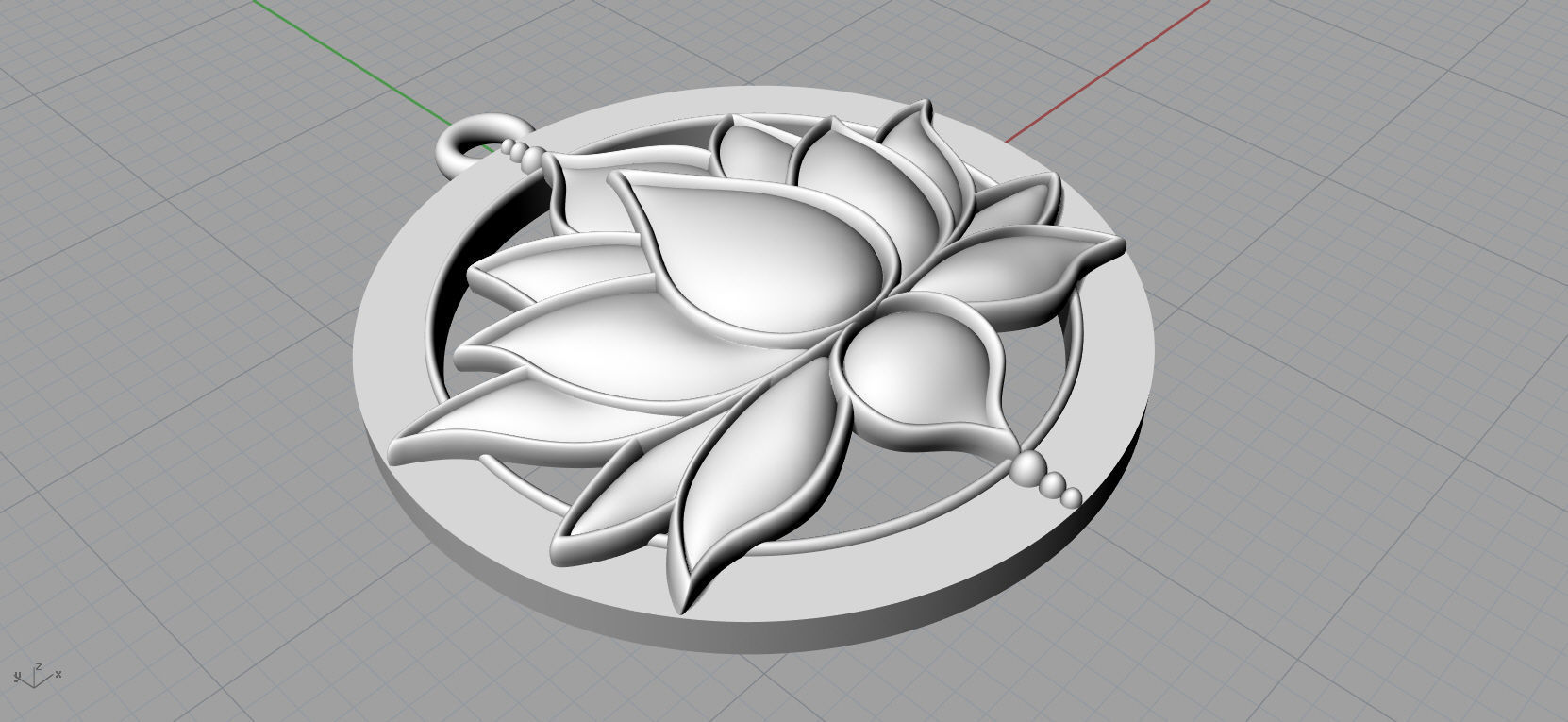 Lotus Pendant 3D Model for printing 3D print model_27