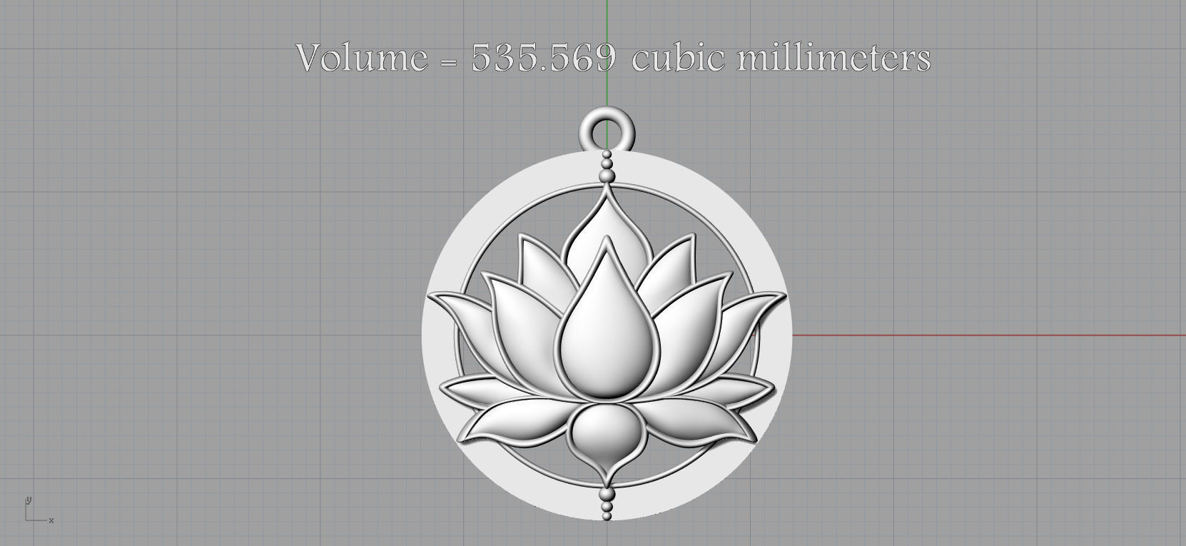 Lotus Pendant 3D Model for printing 3D print model_17