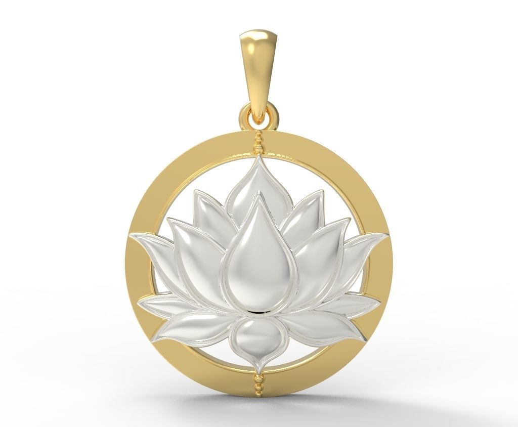 Lotus Pendant 3D Model for printing 3D print model_7