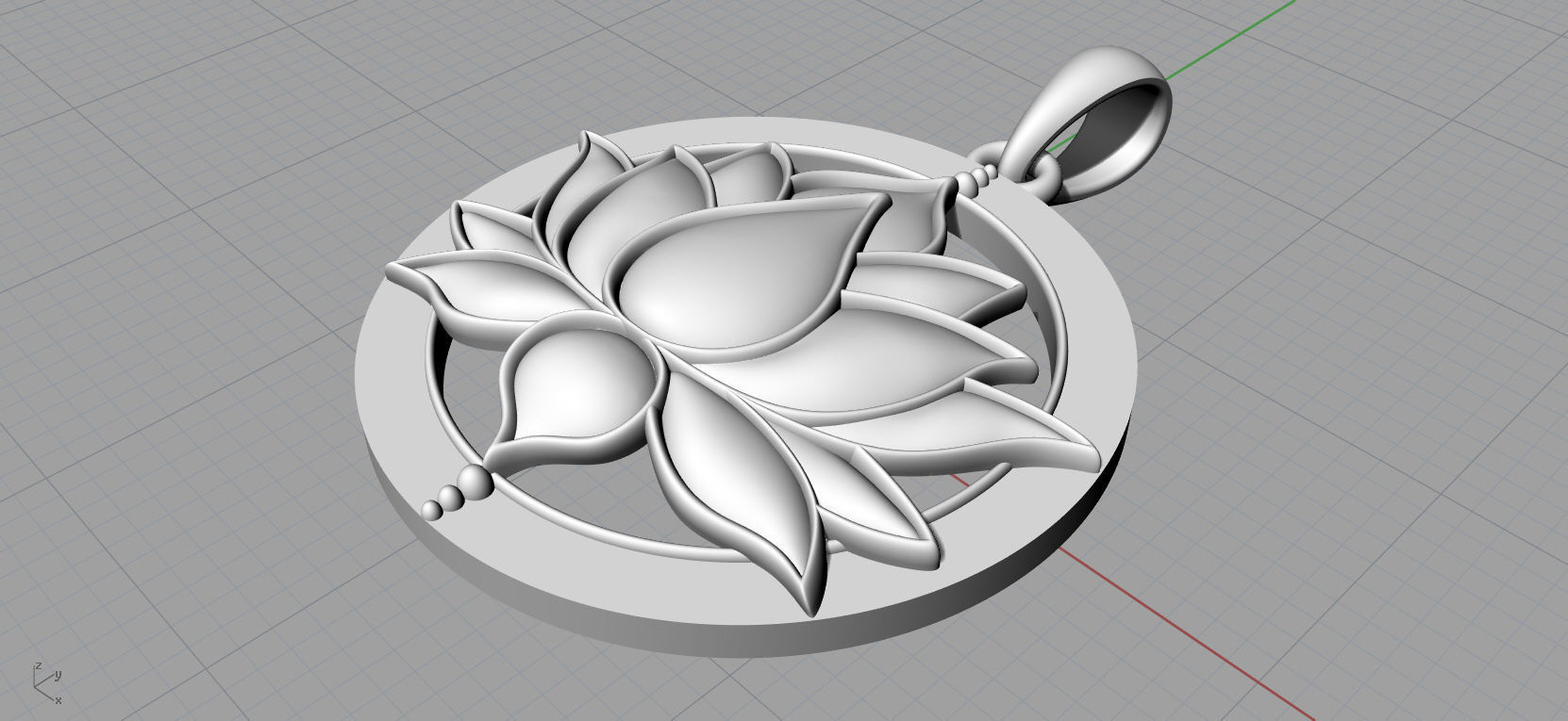 Lotus Pendant 3D Model for printing 3D print model_26