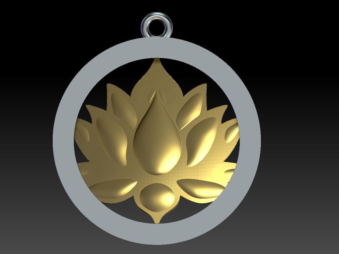 Lotus Pendant 3D Model for printing 3D print model_13