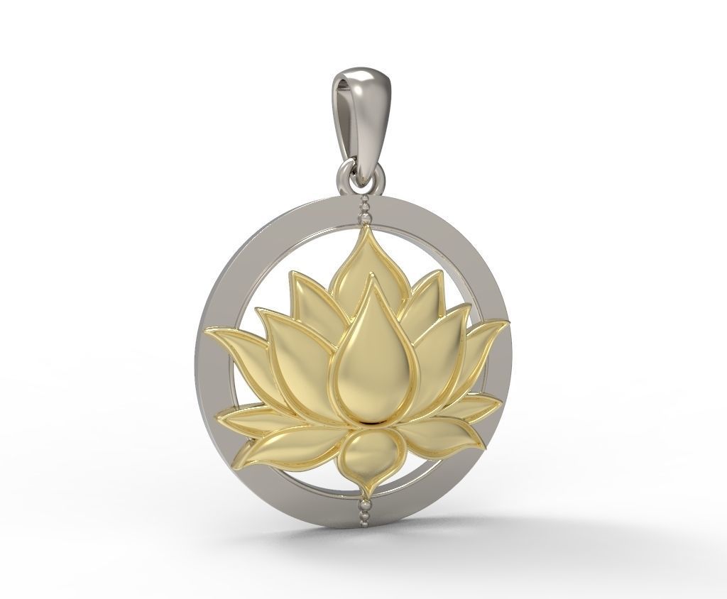 Lotus Pendant 3D Model for printing 3D print model_3