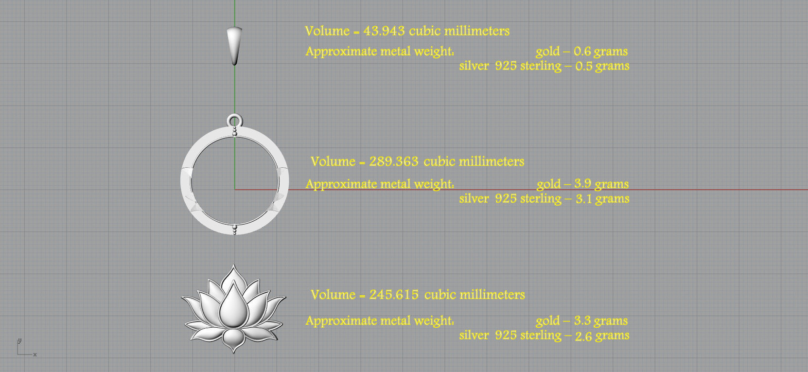Lotus Pendant 3D Model for printing 3D print model_20