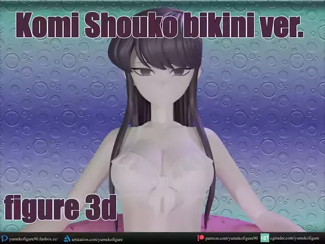 Komi shouko bikini ver figure 3d