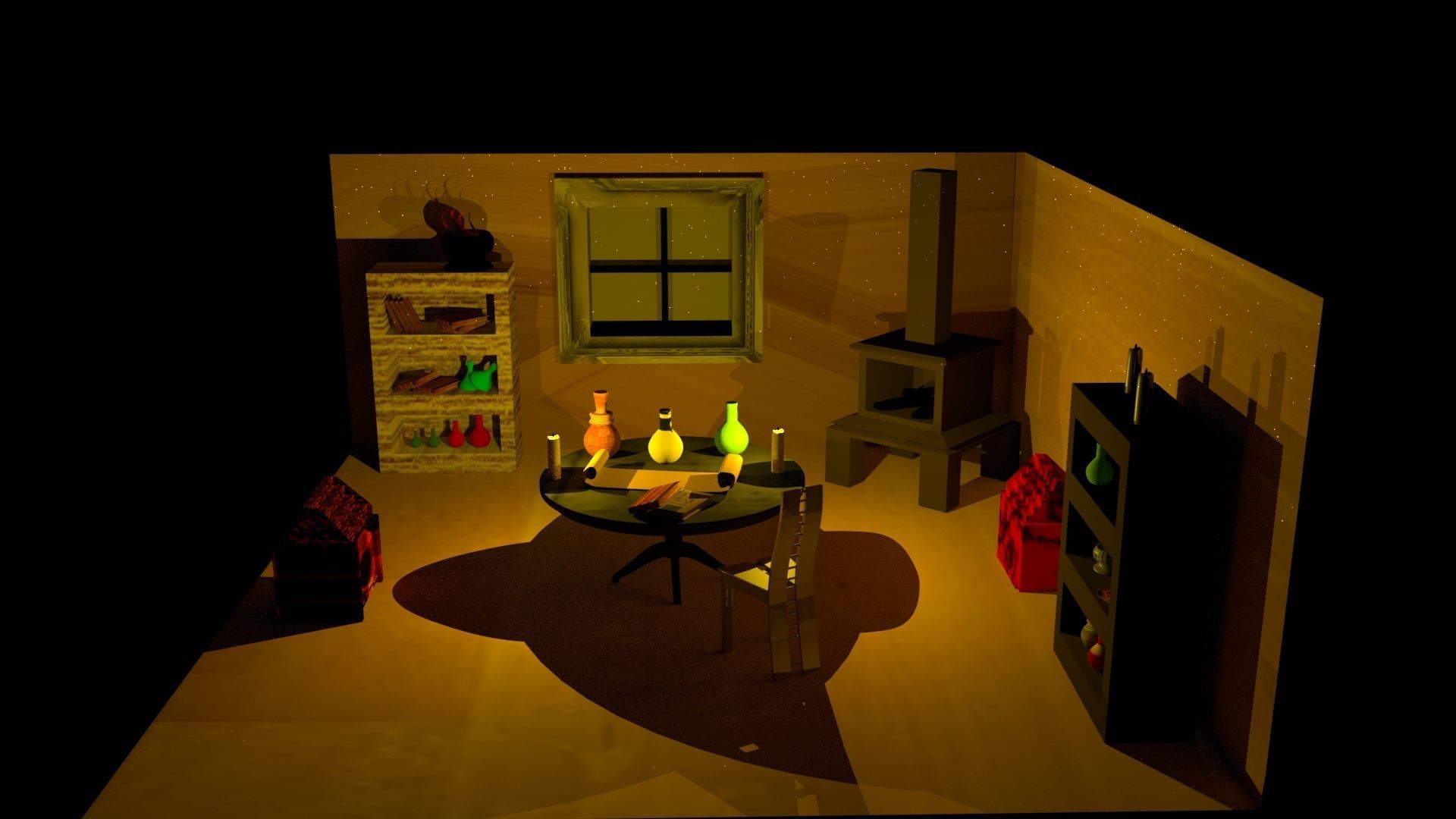 Room Design Low-poly 3D model_1