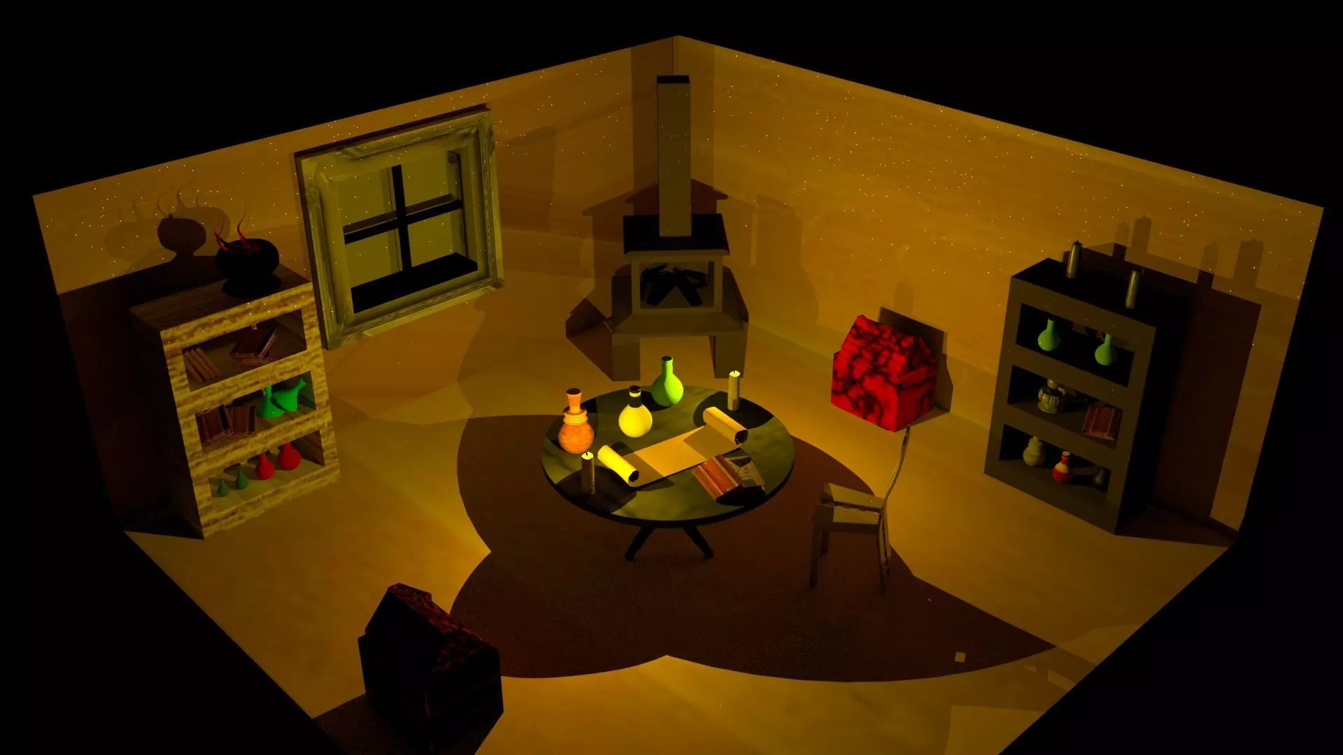 Room Design Low-poly 3D model_0