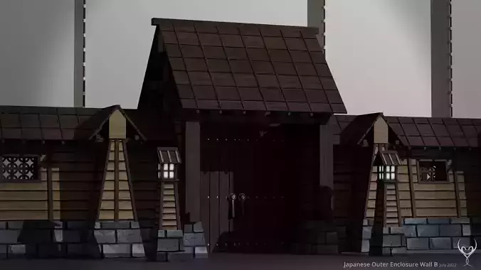 JA Kit 01 Outer Enclosure Wall B Low-poly 3D model