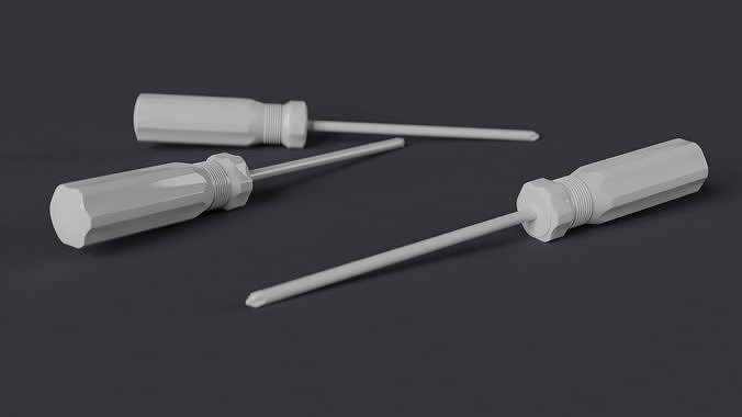 Screwdriver pair of plastic needles Free 3D model