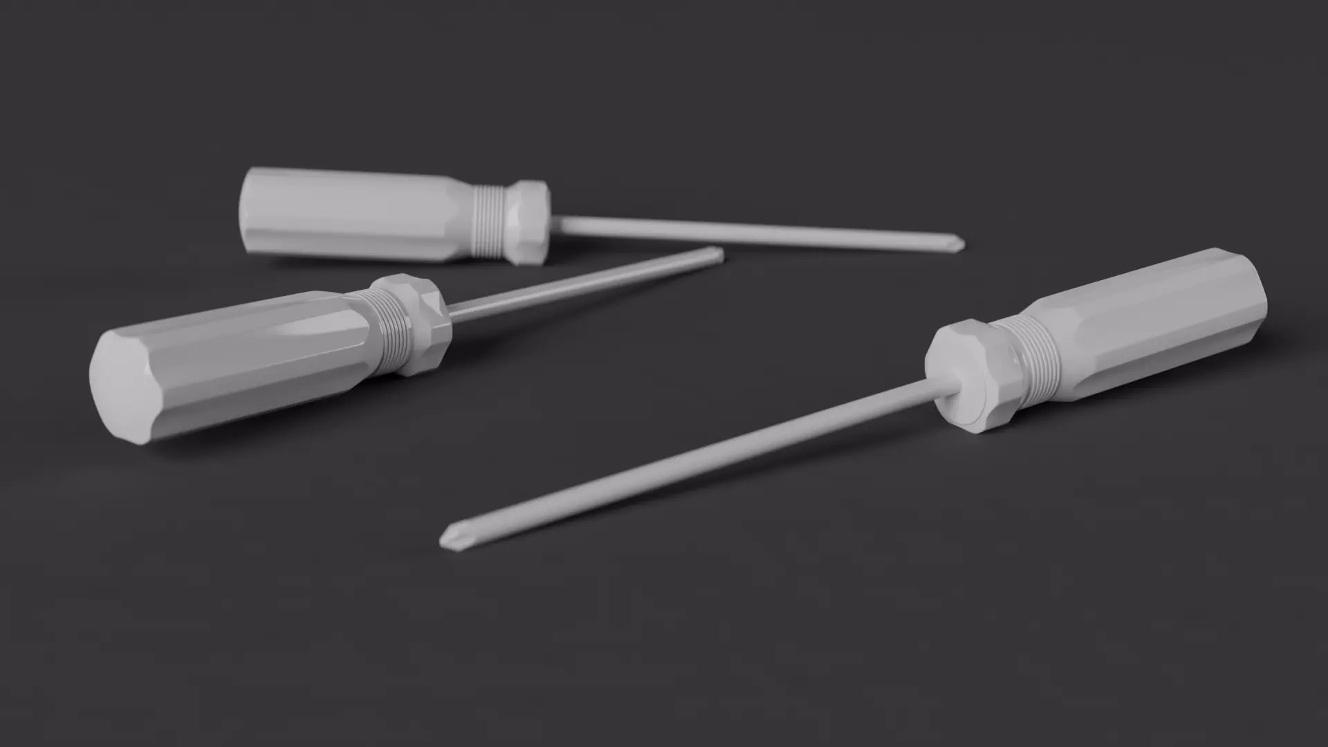 Screwdriver pair of plastic needles Free 3D model