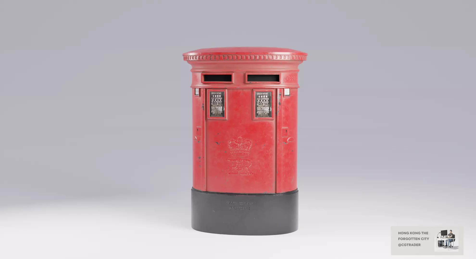 Hong Kong Culture series - Hong Kong Post Office Letterbox Low-poly 3D model_0