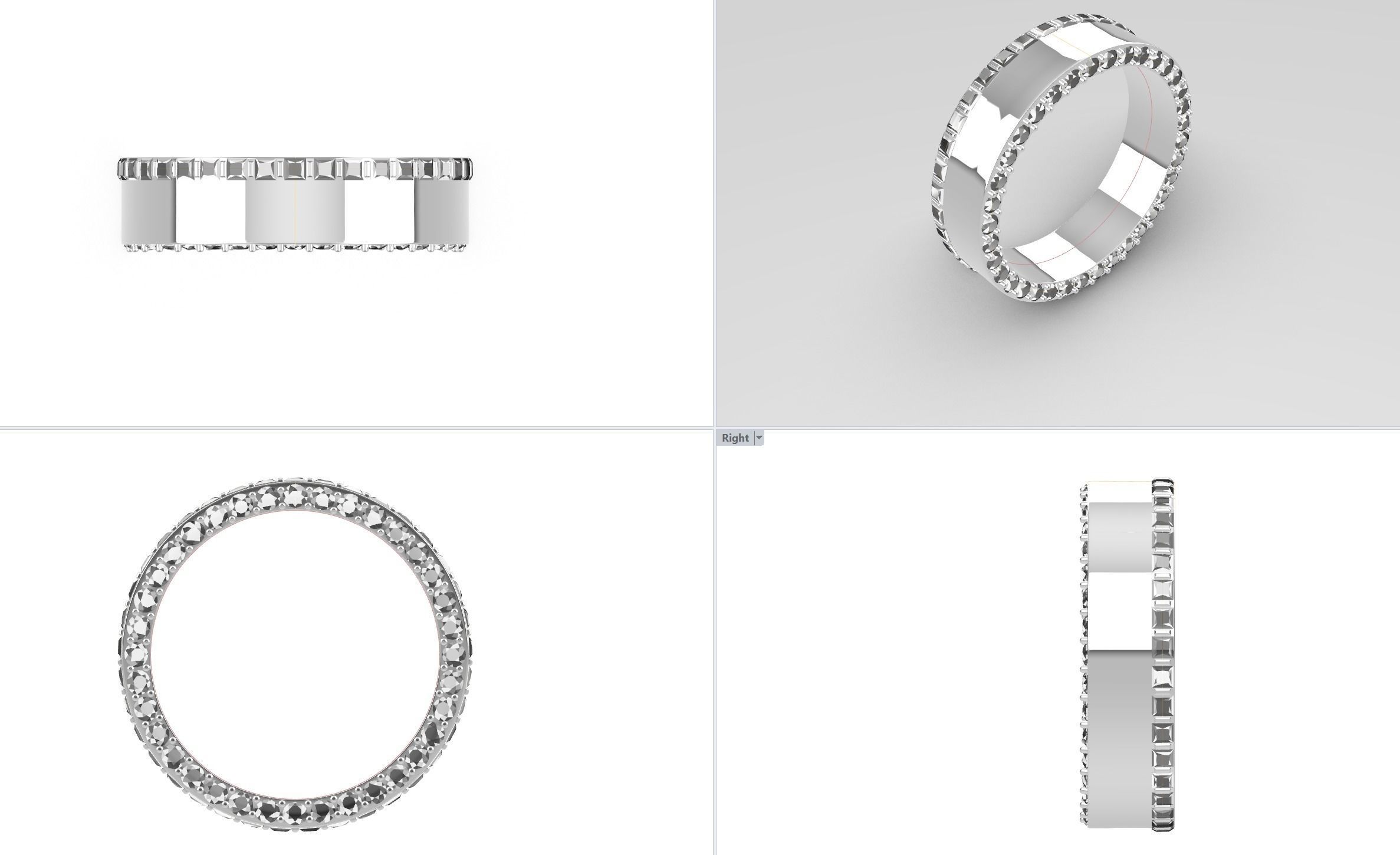 Diamond Ring  3D print model_4