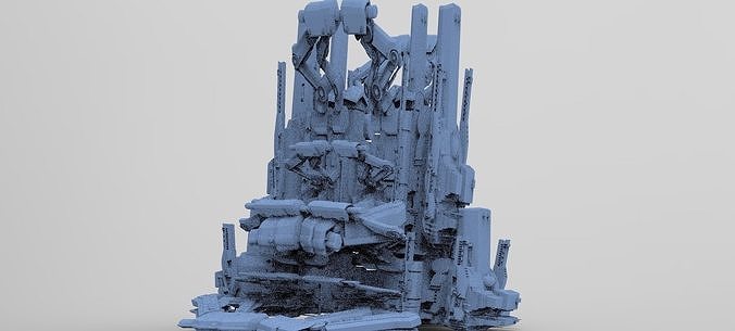 Advanced Ancient Civilization Ship architecture 7 3D model