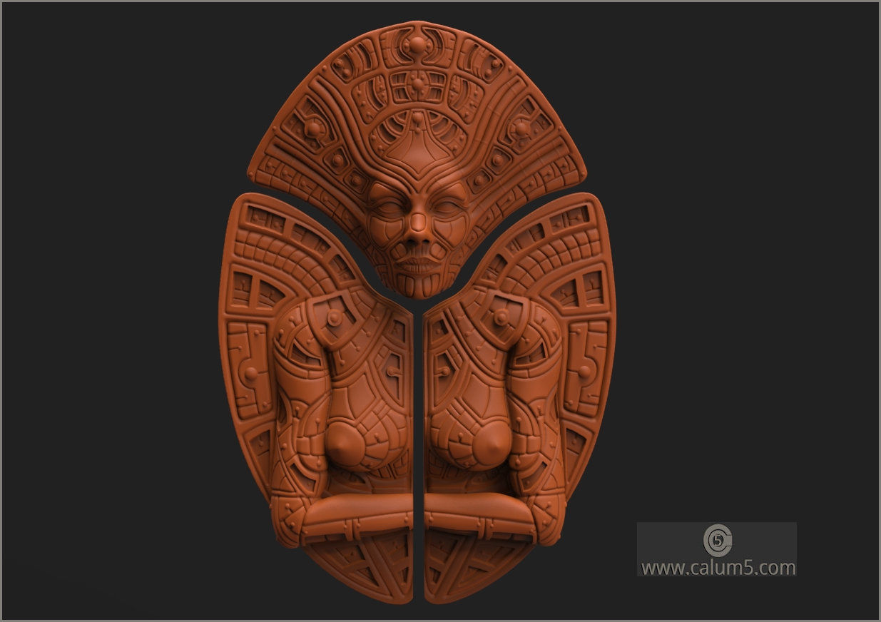 Ancient Panelled Lady 3D print model_10