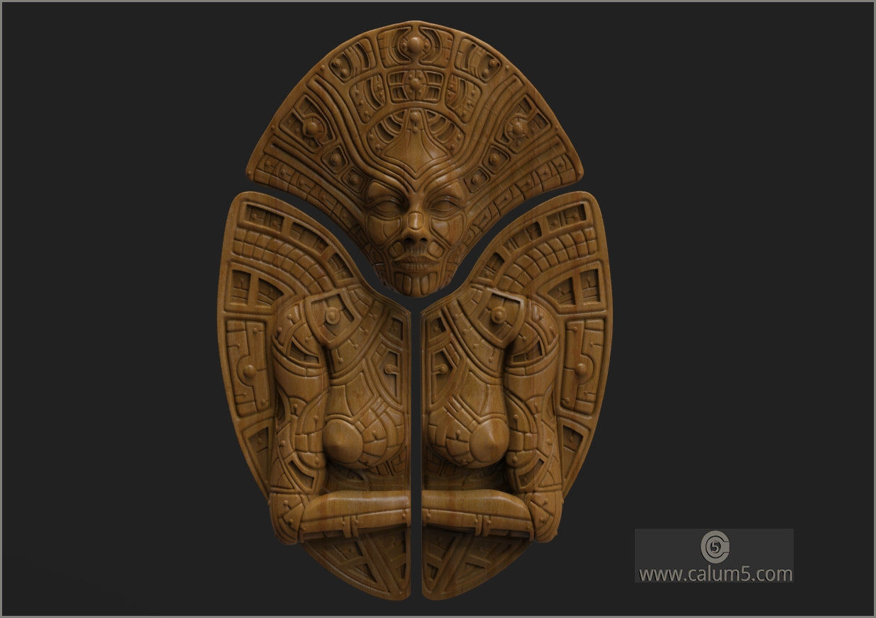 Ancient Panelled Lady 3D print model_6