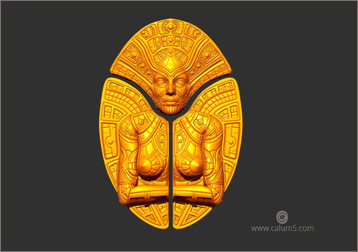 Ancient Panelled Lady 3D print model_11