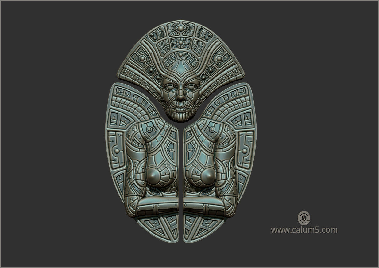 Ancient Panelled Lady 3D print model_12