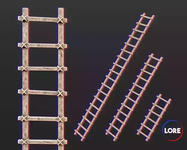 Medieval Siege Engine Ladders Low-poly 3D model