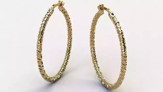 Textured Hoop Earring 25 mm
