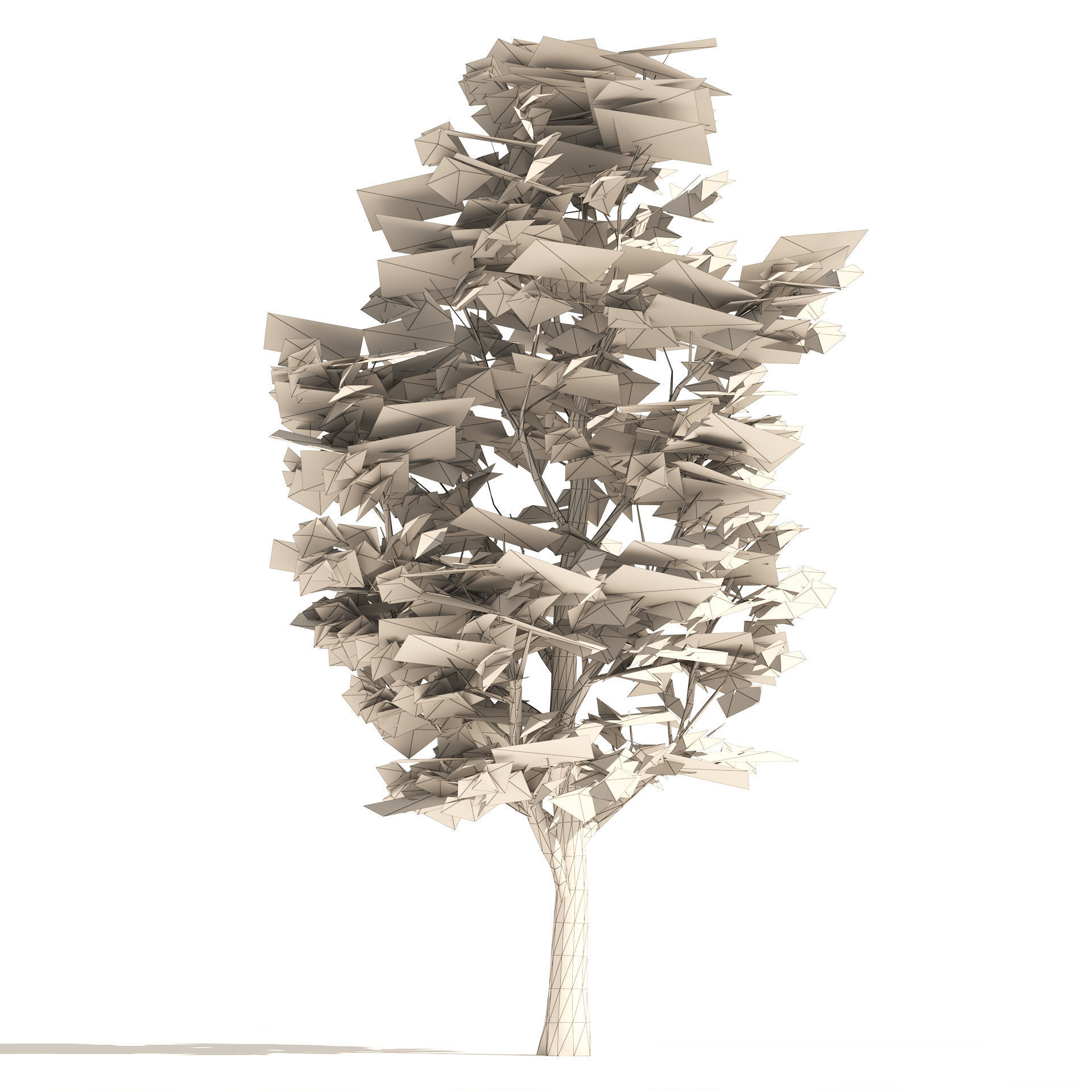 4 Summer and Fall Street london plane trees Low-poly 3D model_6