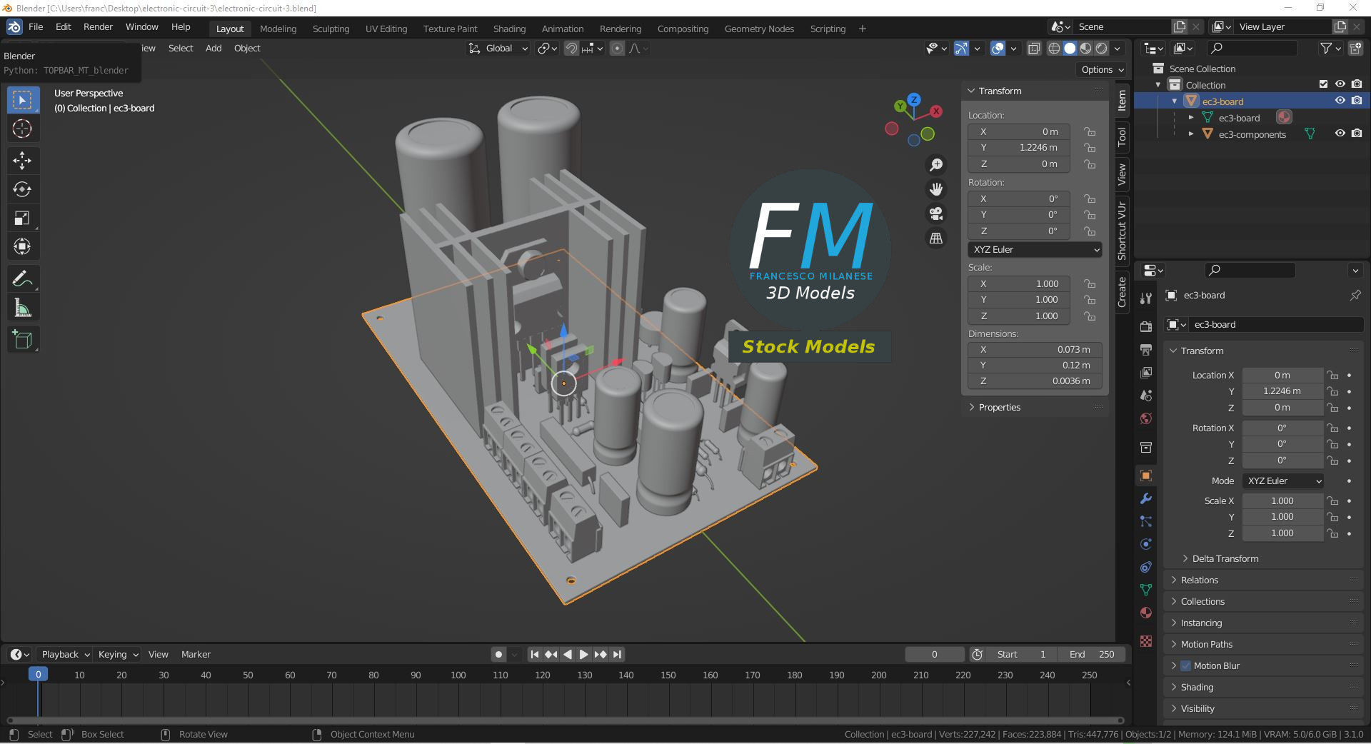 Electronic circuit 3 3D model_9