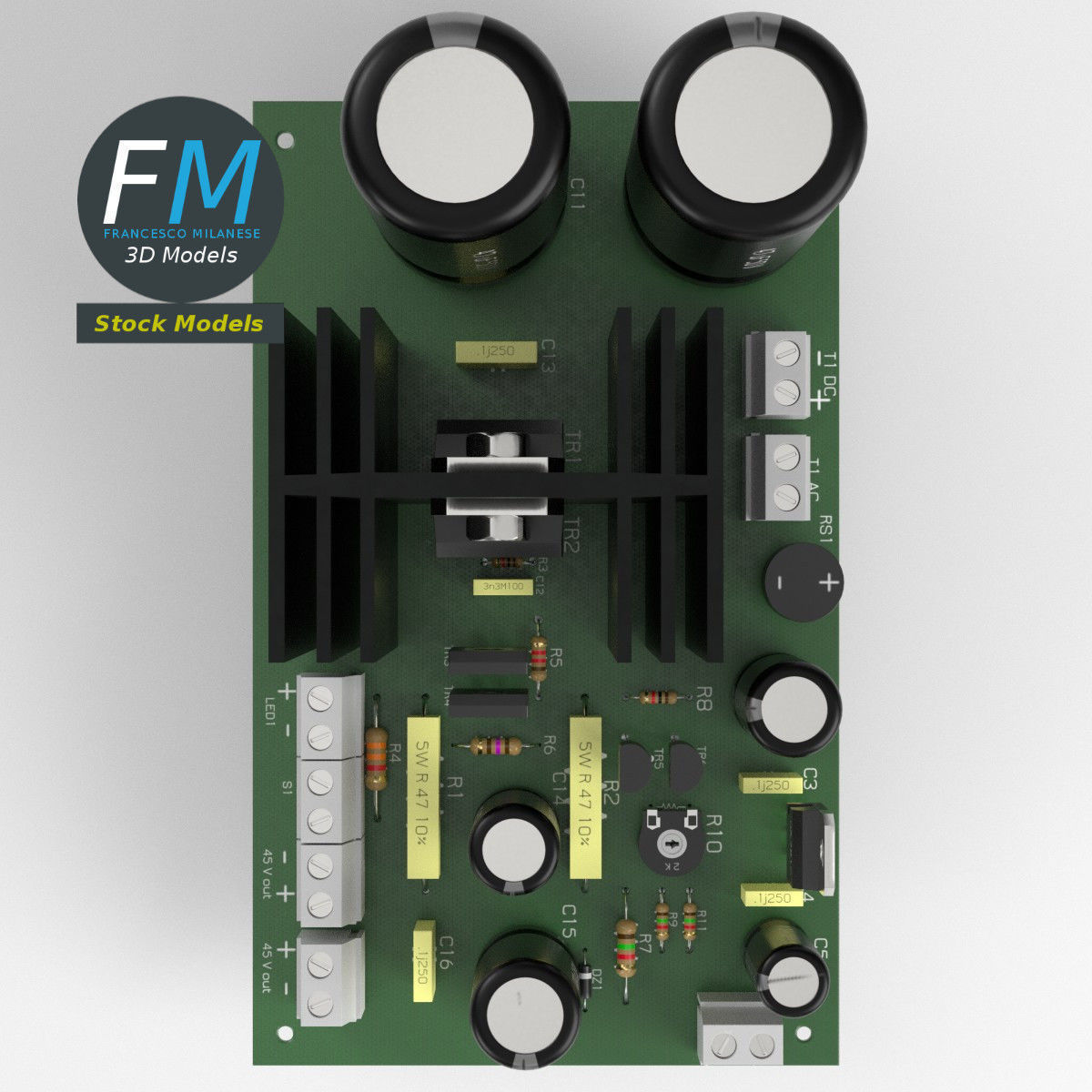 Electronic circuit 3 3D model_6