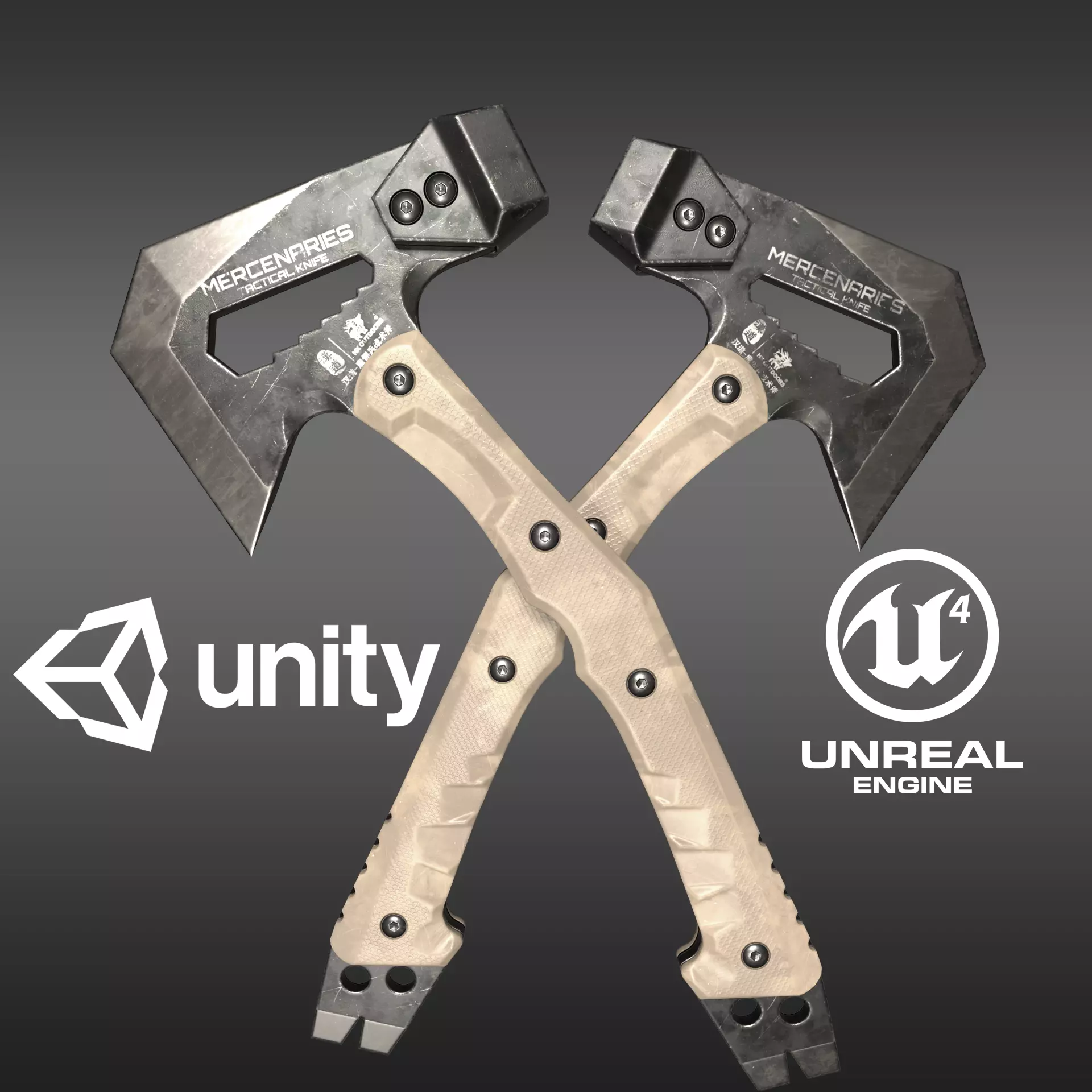 Mercenaries Tactical Axe Low-poly 3D model_0