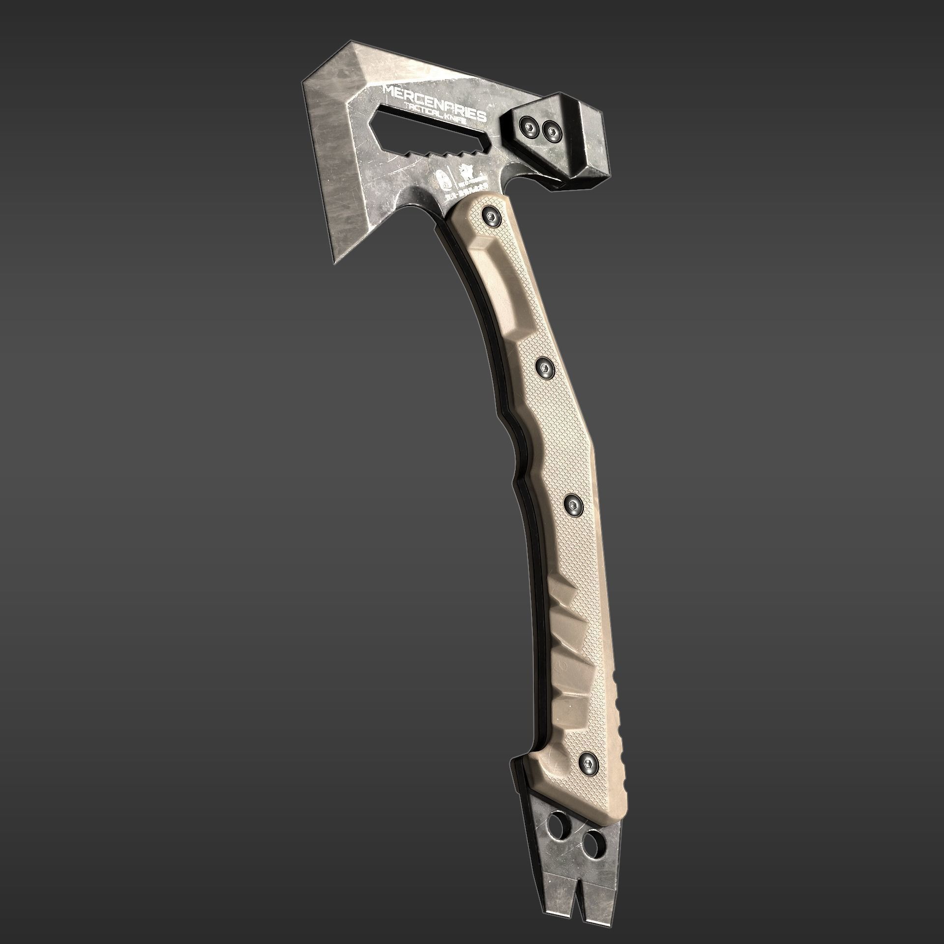 Mercenaries Tactical Axe Low-poly 3D model_8
