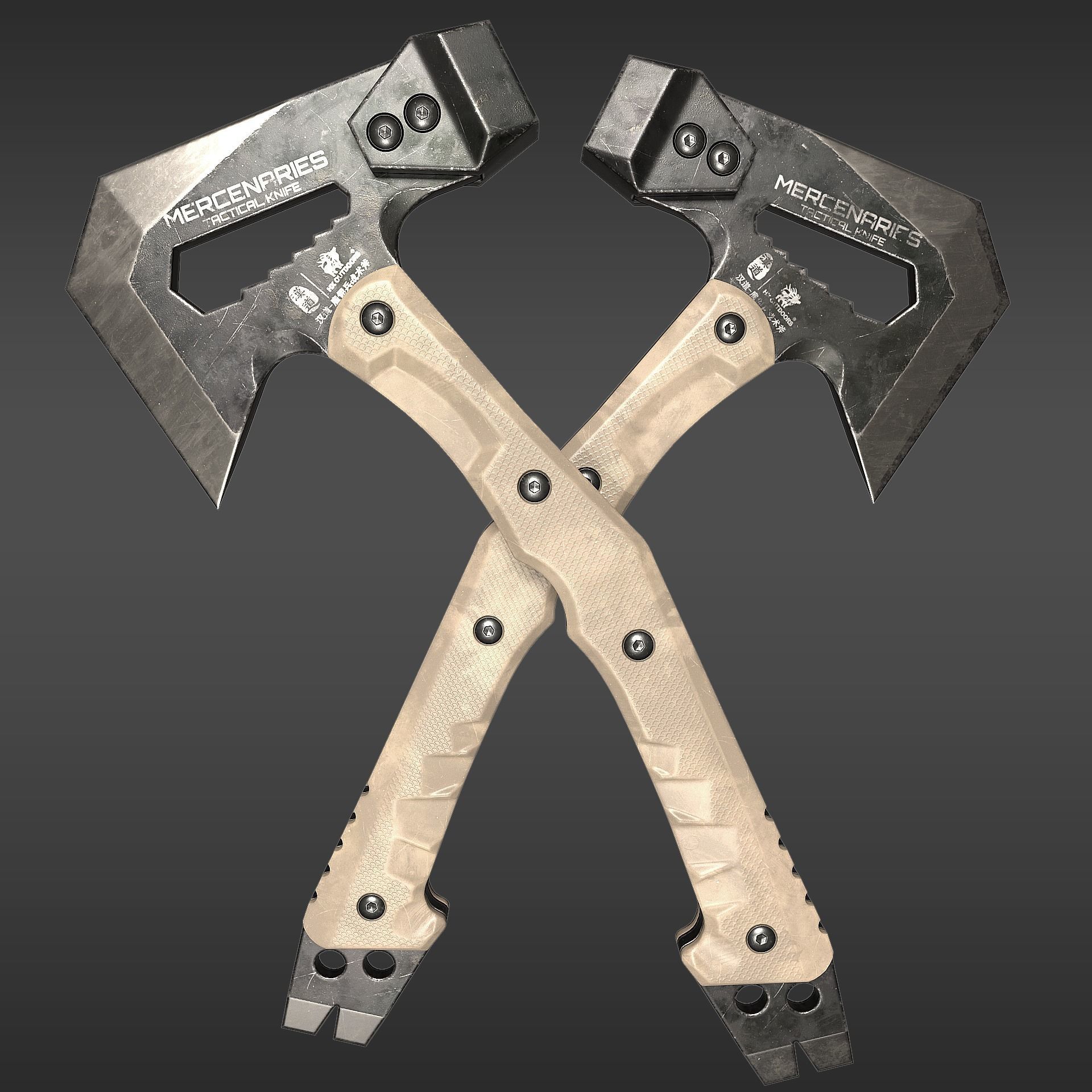 Mercenaries Tactical Axe Low-poly 3D model_12