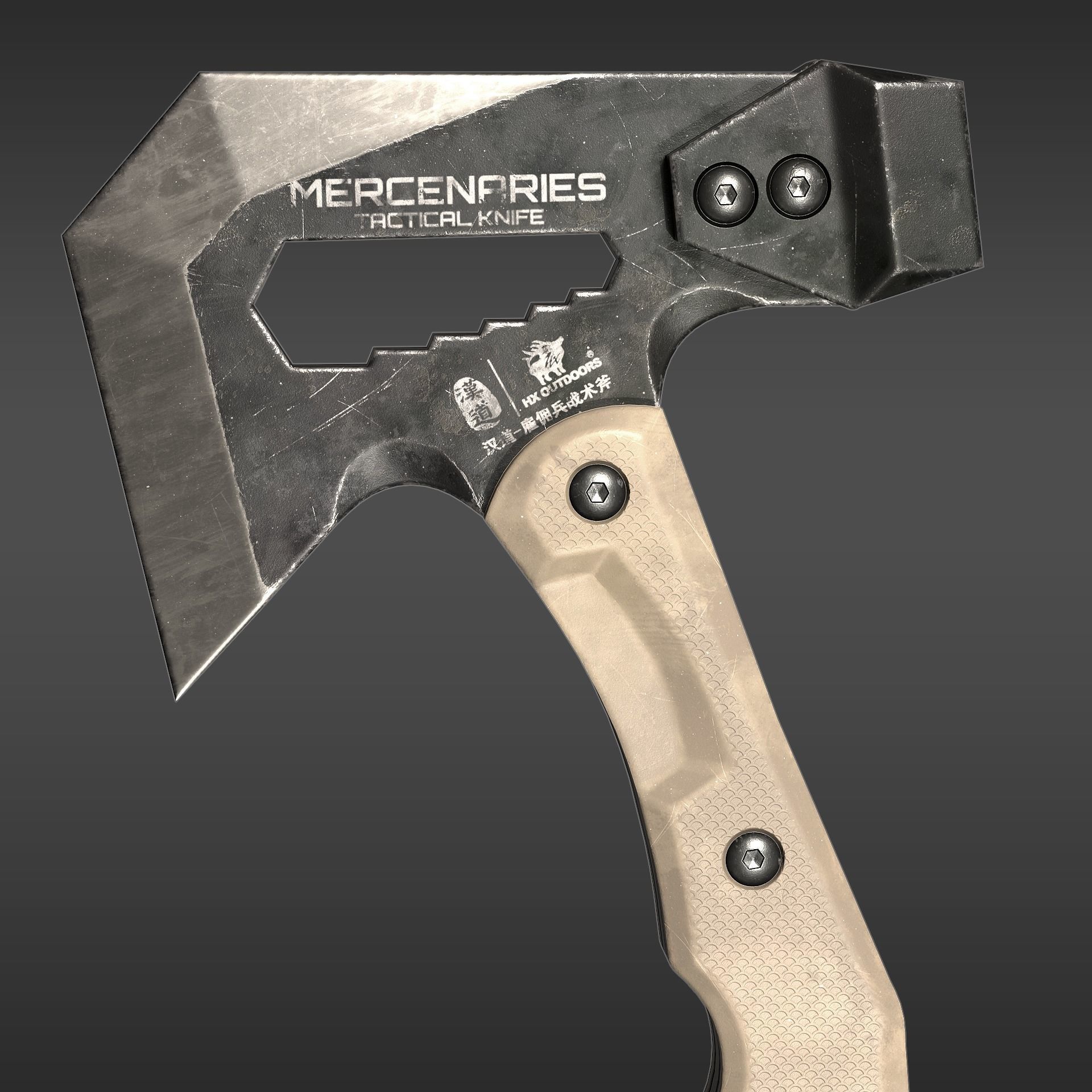 Mercenaries Tactical Axe Low-poly 3D model_3