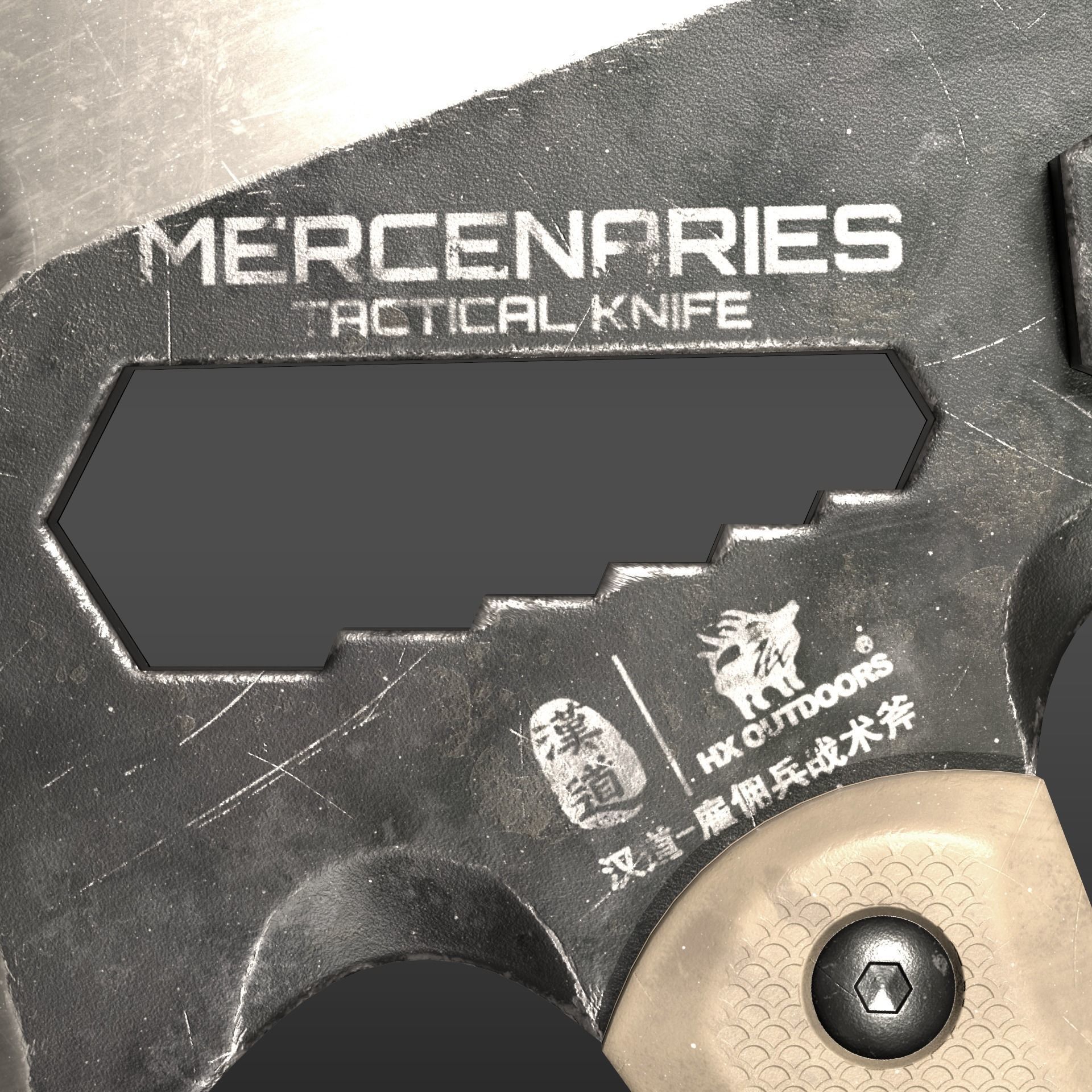 Mercenaries Tactical Axe Low-poly 3D model_4